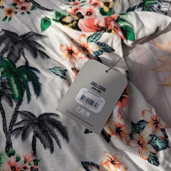 New With Tags George White & Green Hawaiian Aloha Short Sleeve Button Up Shirt - Picture 5 of 6